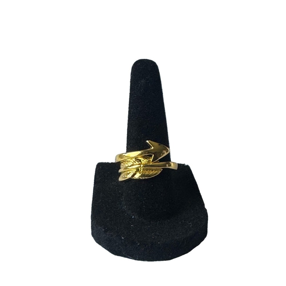 Gold Tone Arrow Wrap Band Ring Metal No Stone Size 6 MPN 0167